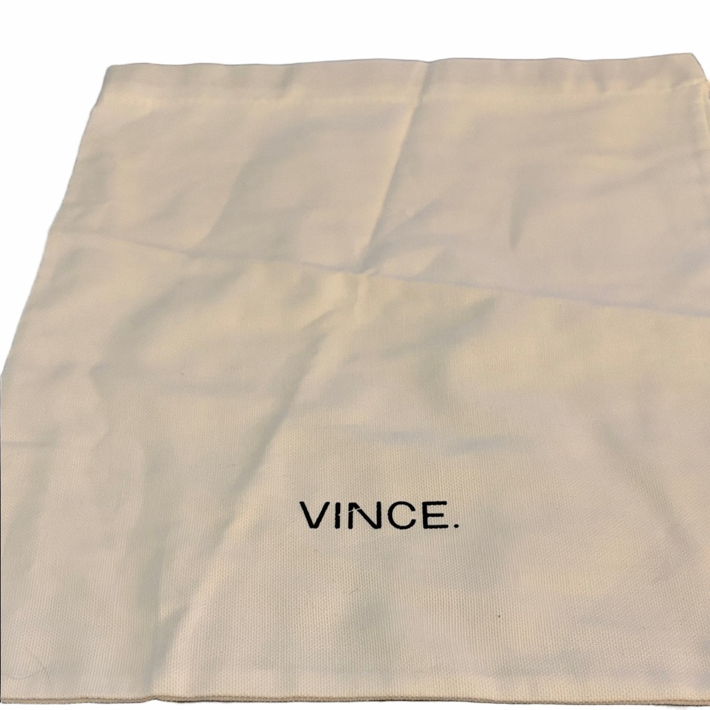 Vince drawstring canvas dust bag for shoes or accessories.